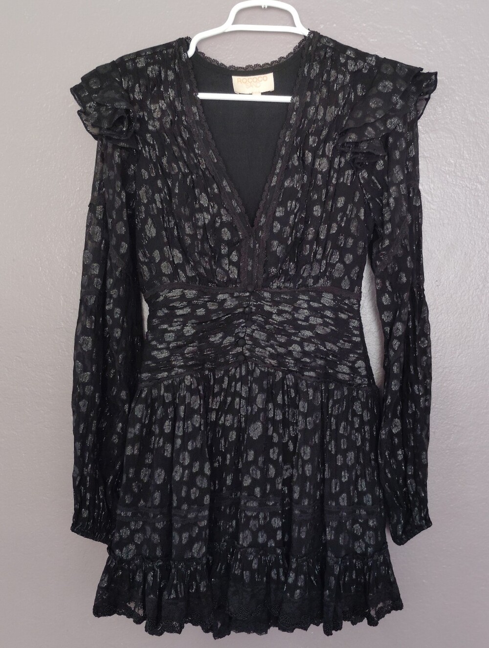 Rococco Sand Ciara Dress Boho Luxury Resort Cocktail Size Xs Tiered Mini Skirt